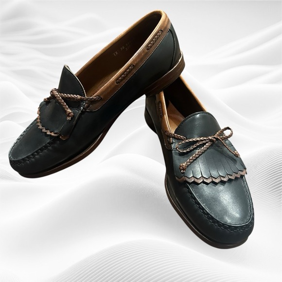 Allen Edmonds Woodstock Kiltie Sz 12 BlackBrown Leather USA Made Loafer Shoe EUC